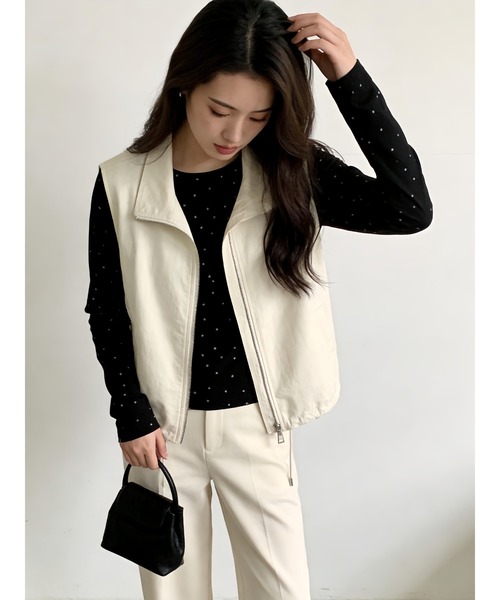 Sew loop(ソーループ)の「ドット柄長袖カットソーTシャツ・ラウンドネック(Tシャツ/カットソー・レディース・ブラック/グレー・FREE)」の14枚目の写真