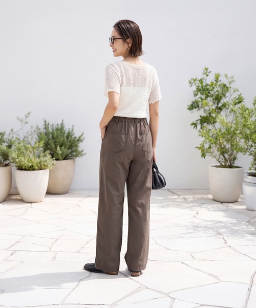 STYLE DELI（スタイルデリ）の「こなれた洗い加工タック入りコットンパンツ（その他パンツ・レディース・ブラック/ブラウン・FREE）」の5枚目の写真