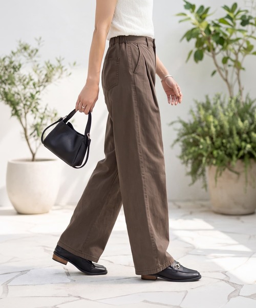 STYLE DELI（スタイルデリ）の「こなれた洗い加工タック入りコットンパンツ（その他パンツ・レディース・ブラック/ブラウン・FREE）」の15枚目の写真
