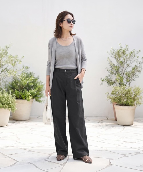 STYLE DELI（スタイルデリ）の「こなれた洗い加工タック入りコットンパンツ（その他パンツ・レディース・ブラック/ブラウン・FREE）」の16枚目の写真