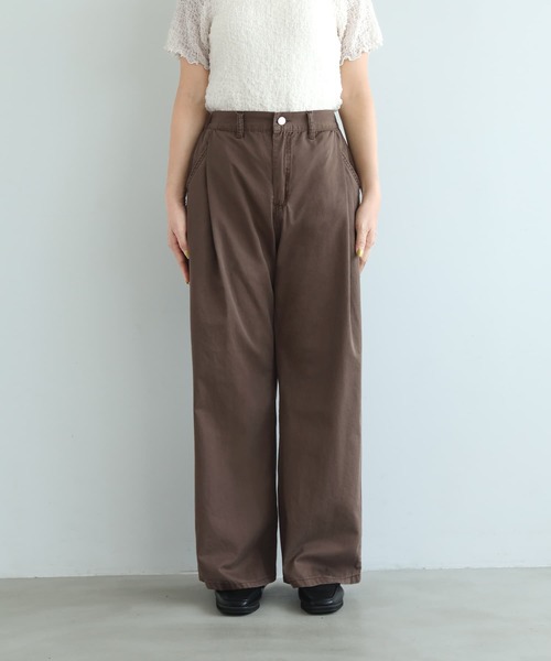 STYLE DELI（スタイルデリ）の「こなれた洗い加工タック入りコットンパンツ（その他パンツ・レディース・ブラック/ブラウン・FREE）」の20枚目の写真