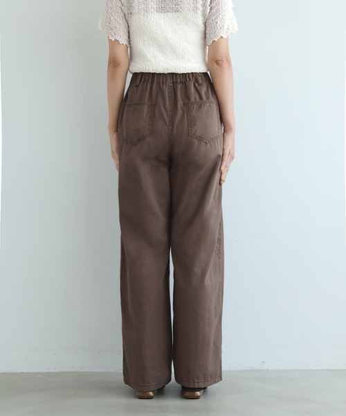 STYLE DELI（スタイルデリ）の「こなれた洗い加工タック入りコットンパンツ（その他パンツ・レディース・ブラック/ブラウン・FREE）」の10枚目の写真