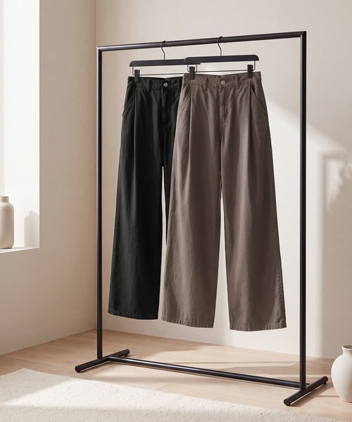 STYLE DELI（スタイルデリ）の「こなれた洗い加工タック入りコットンパンツ（その他パンツ・レディース・ブラック/ブラウン・FREE）」の14枚目の写真
