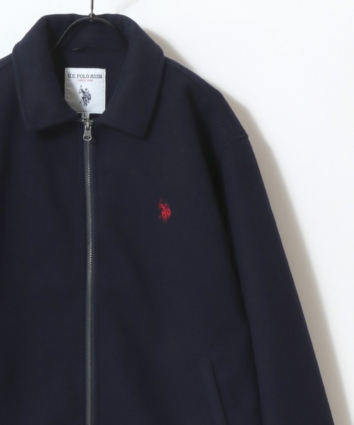 U.S. POLO ASSN.（ユーエスポロアッスン）の「U.S. POLO ASSN./ユーエスポロアッスン Melton Zip Blouson/オーバーサイズ メルトン ジップブルゾン/ハリントンジャケット/レディース メンズ（ブルゾン・メンズ・ネイビー/キャメル/チャコールグレー/アイボリー/ブラック・L/M/LL）」の4枚目の写真