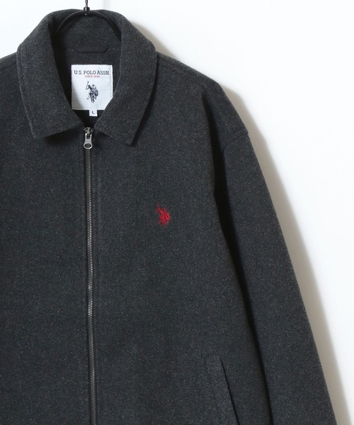 U.S. POLO ASSN.（ユーエスポロアッスン）の「U.S. POLO ASSN./ユーエスポロアッスン Melton Zip Blouson/オーバーサイズ メルトン ジップブルゾン/ハリントンジャケット/レディース メンズ（ブルゾン・メンズ・ネイビー/キャメル/チャコールグレー/アイボリー/ブラック・L/M/LL）」の3枚目の写真