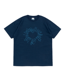 アウター ハート 半袖Tシャツ (ダークブルー)