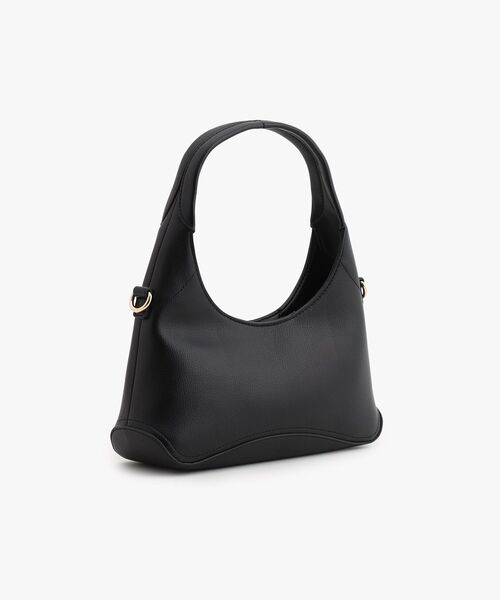 TOMMY HILFIGER(トミーヒルフィガー)の「THモノグラムプレート付き クロスボディホーボーバッグ(ショルダーバッグ・レディース・ワイン系2/ブラック・FREE)」の3枚目の写真