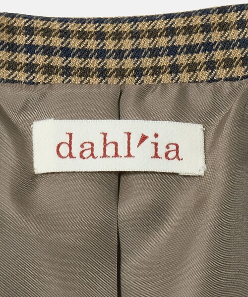 dahl'ia(ダリア)の「【別注】<dahl'ia>チェック ジャケット(テーラードジャケット・レディース・ブラウン系/ベージュ・38/36)」の4枚目の写真