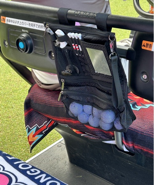 COMON GOLF(コモンゴルフ)の「カートにサッと付けられて 便利に使える カートバッグ(エコバッグ/サブバッグ・メンズ・ブルー/ブラック・FREE)」の6枚目の写真