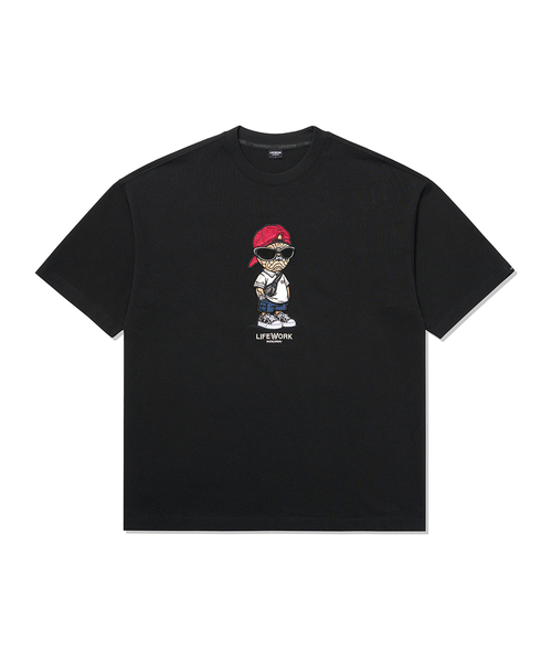 LIFE WORK(ライフワーク)の「共用) ストリートスナップバックヒップドッグ半袖Tシャツ(Tシャツ/カットソー・メンズ・ホワイト/ブラック/ブルー・SMALL/MEDIUM/LARGE)」の2枚目の写真