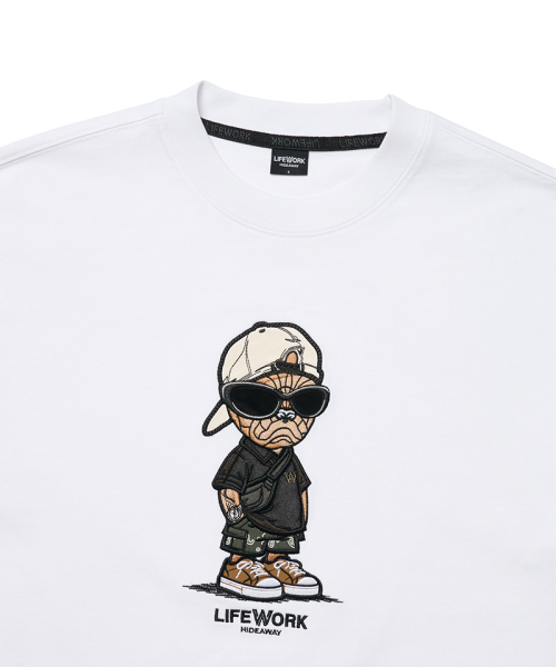LIFE WORK(ライフワーク)の「共用) ストリートスナップバックヒップドッグ半袖Tシャツ(Tシャツ/カットソー・メンズ・ホワイト/ブラック/ブルー・SMALL/MEDIUM/LARGE)」の5枚目の写真