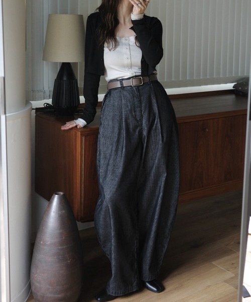 WILLFULLY(ウィルフリー)の「bicolor layered warm touch tops(Tシャツ/カットソー・レディース・ボルドー/チャコール/ブラック・FREE)」の6枚目の写真