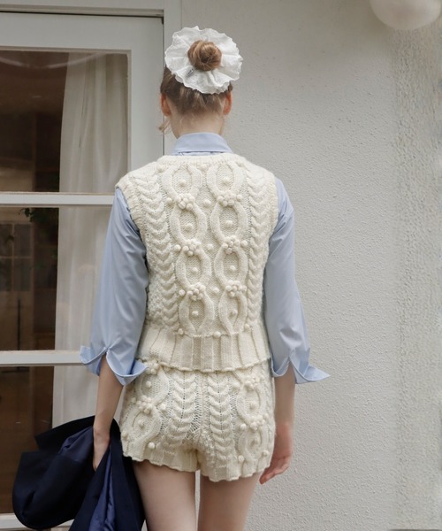 mieya mieya(ミーヤミーヤ)の「【mieya mieya】BUTTER WHIP KNIT PT/バターホイップニットパンツ(その他パンツ・レディース・ブラウン/ホワイト/チャコールグレー・FREE)」の4枚目の写真
