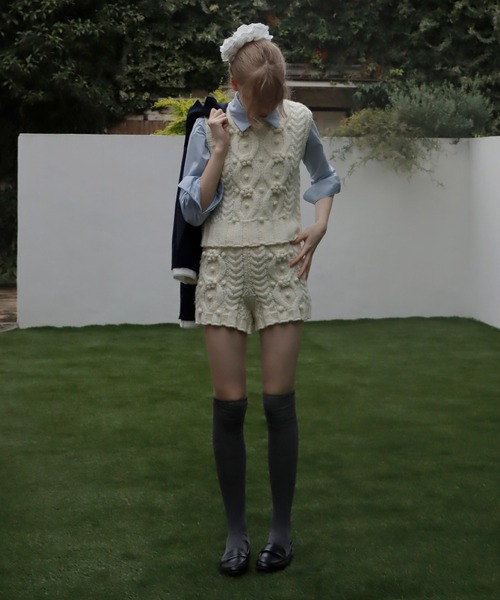 mieya mieya(ミーヤミーヤ)の「【mieya mieya】BUTTER WHIP KNIT PT/バターホイップニットパンツ(その他パンツ・レディース・ブラウン/ホワイト/チャコールグレー・FREE)」の12枚目の写真