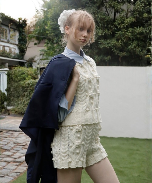 mieya mieya(ミーヤミーヤ)の「【mieya mieya】BUTTER WHIP KNIT PT/バターホイップニットパンツ(その他パンツ・レディース・ブラウン/ホワイト/チャコールグレー・FREE)」の14枚目の写真
