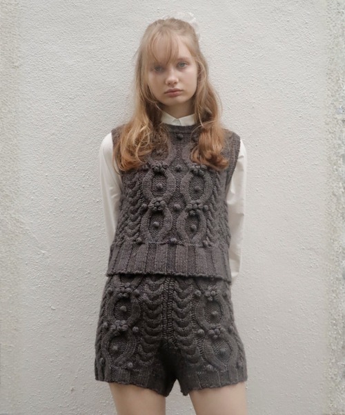 mieya mieya(ミーヤミーヤ)の「【mieya mieya】BUTTER WHIP KNIT PT/バターホイップニットパンツ(その他パンツ・レディース・ブラウン/ホワイト/チャコールグレー・FREE)」の15枚目の写真