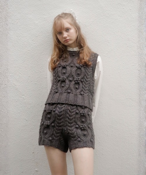 mieya mieya(ミーヤミーヤ)の「【mieya mieya】BUTTER WHIP KNIT PT/バターホイップニットパンツ(その他パンツ・レディース・ブラウン/ホワイト/チャコールグレー・FREE)」の16枚目の写真