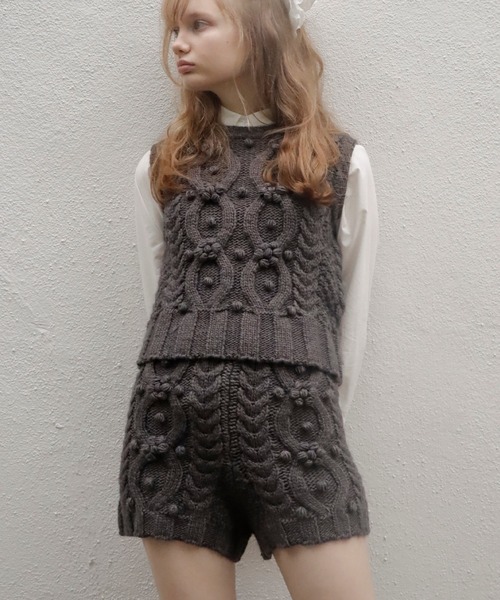 mieya mieya(ミーヤミーヤ)の「【mieya mieya】BUTTER WHIP KNIT PT/バターホイップニットパンツ(その他パンツ・レディース・ブラウン/ホワイト/チャコールグレー・FREE)」の17枚目の写真