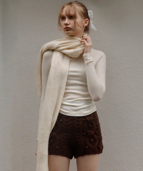 mieya mieya(ミーヤミーヤ)の「【mieya mieya】BUTTER WHIP KNIT PT/バターホイップニットパンツ(その他パンツ・レディース・ブラウン/ホワイト/チャコールグレー・FREE)」の19枚目の写真