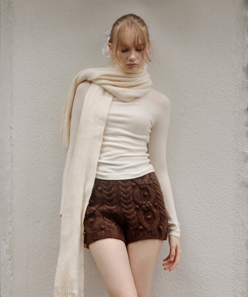 mieya mieya(ミーヤミーヤ)の「【mieya mieya】BUTTER WHIP KNIT PT/バターホイップニットパンツ(その他パンツ・レディース・ブラウン/ホワイト/チャコールグレー・FREE)」の21枚目の写真
