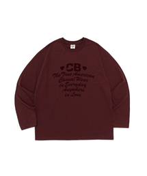 アメリカンラブレタリングロングスリーブTシャツ(ワイン)