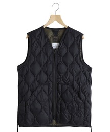 TAION / タイオン：MILITARY V NECK W-ZIP DOWN VEST(SOFT SHELL)：TAION-001ALSZML-1[AST]