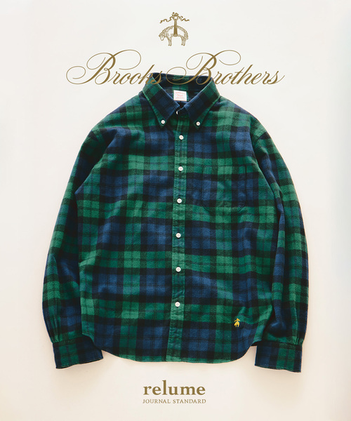 BROOKS BROTHERS(ブルックスブラザーズ)の「Brooks Brothers / ブルックスブラザーズ 別注 フランネル BDシャツ(シャツ/ブラウス・メンズ・ブラック/グリーン/マスタード・MEDIUM/LARGE)」の2枚目の写真