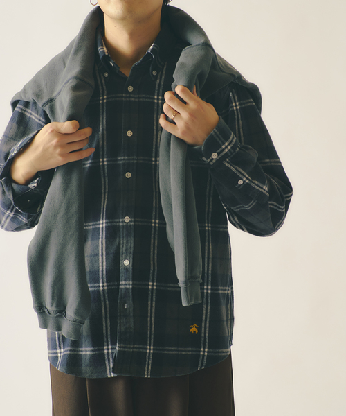 BROOKS BROTHERS(ブルックスブラザーズ)の「Brooks Brothers / ブルックスブラザーズ 別注 フランネル BDシャツ(シャツ/ブラウス・メンズ・ブラック/グリーン/マスタード・MEDIUM/LARGE)」の6枚目の写真