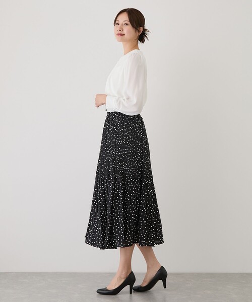 Jayro（ジャイロ）の「ドット柄消しプリーツスカート（スカート・レディース・ホワイト系その他2/ブラック系その他・M）」の8枚目の写真