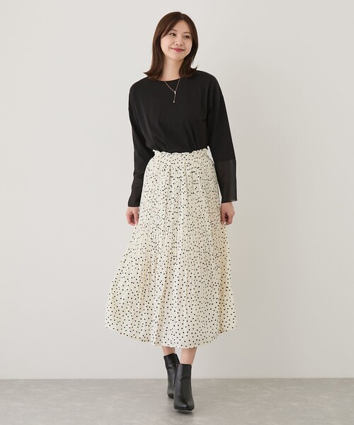 Jayro（ジャイロ）の「ドット柄消しプリーツスカート（スカート・レディース・ホワイト系その他2/ブラック系その他・M）」の13枚目の写真