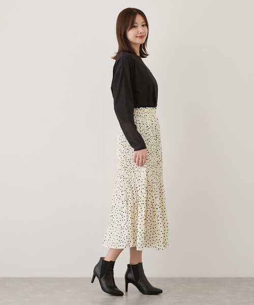 Jayro（ジャイロ）の「ドット柄消しプリーツスカート（スカート・レディース・ホワイト系その他2/ブラック系その他・M）」の14枚目の写真