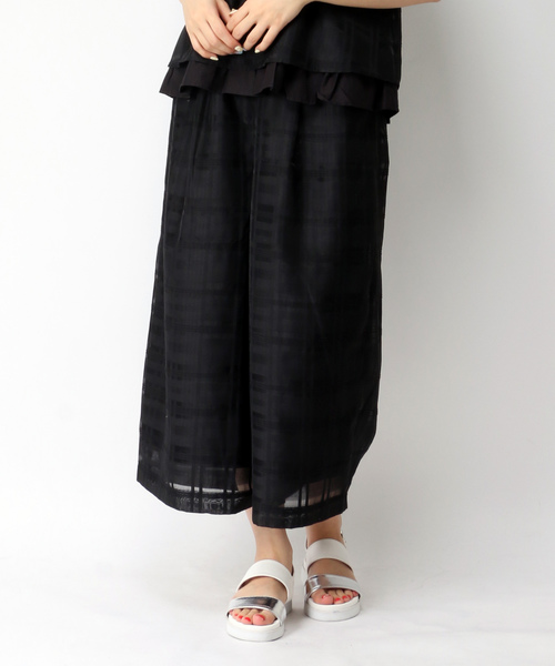 LBC（エルビーシー）の「 シャドーチェックワイドパンツ（その他パンツ・レディース・ブラック/オフホワイト・MEDIUM）」の2枚目の写真