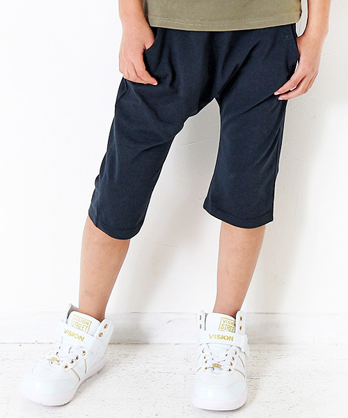 devirock(デビロック)の「サルエルイージーライトパンツ サルエルパンツ 7分丈パンツ(その他パンツ・キッズ・ネイビー/杢グレー/カーキ/ブラック/ヘザーチャコール/テラコッタ/グリーン系その他/パープル系その他・100cm/150cm/120cm/130cm/140cm/110cm/160cm)」の7枚目の写真