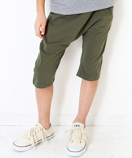 devirock(デビロック)の「サルエルイージーライトパンツ サルエルパンツ 7分丈パンツ(その他パンツ・キッズ・ネイビー/杢グレー/カーキ/ブラック/ヘザーチャコール/テラコッタ/グリーン系その他/パープル系その他・100cm/150cm/120cm/130cm/140cm/110cm/160cm)」の5枚目の写真