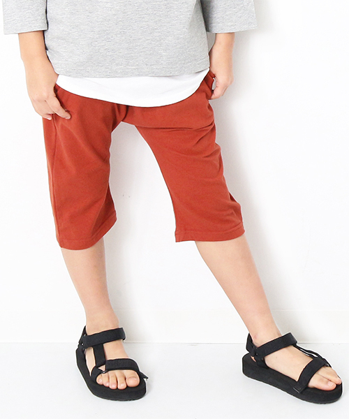 devirock(デビロック)の「サルエルイージーライトパンツ サルエルパンツ 7分丈パンツ(その他パンツ・キッズ・ネイビー/杢グレー/カーキ/ブラック/ヘザーチャコール/テラコッタ/グリーン系その他/パープル系その他・100cm/150cm/120cm/130cm/140cm/110cm/160cm)」の4枚目の写真