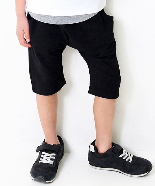 devirock(デビロック)の「サルエルイージーライトパンツ サルエルパンツ 7分丈パンツ(その他パンツ・キッズ・ネイビー/杢グレー/カーキ/ブラック/ヘザーチャコール/テラコッタ/グリーン系その他/パープル系その他・100cm/150cm/120cm/130cm/140cm/110cm/160cm)」の2枚目の写真