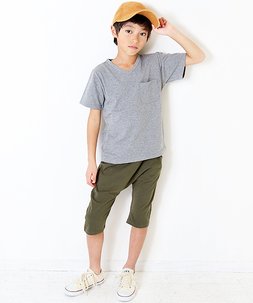 devirock(デビロック)の「サルエルイージーライトパンツ サルエルパンツ 7分丈パンツ(その他パンツ・キッズ・ネイビー/杢グレー/カーキ/ブラック/ヘザーチャコール/テラコッタ/グリーン系その他/パープル系その他・100cm/150cm/120cm/130cm/140cm/110cm/160cm)」の12枚目の写真