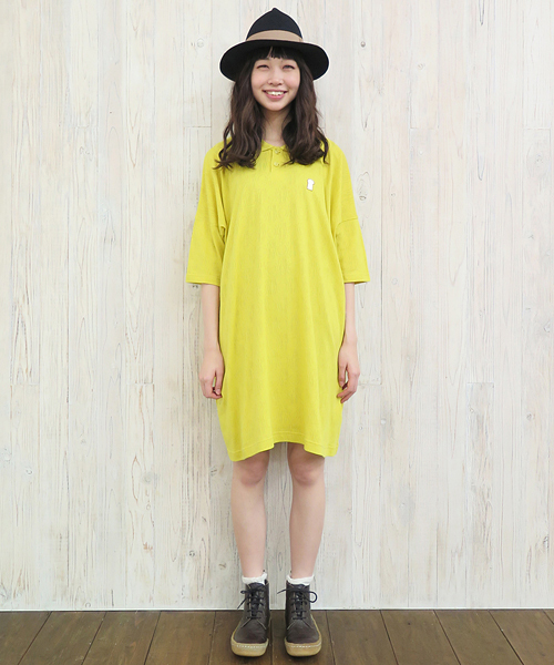 Ne-net(ネネット)の「ブランチポロ(ワンピース・レディース・イエロー/ホワイト/ブルー・02)」の3枚目の写真