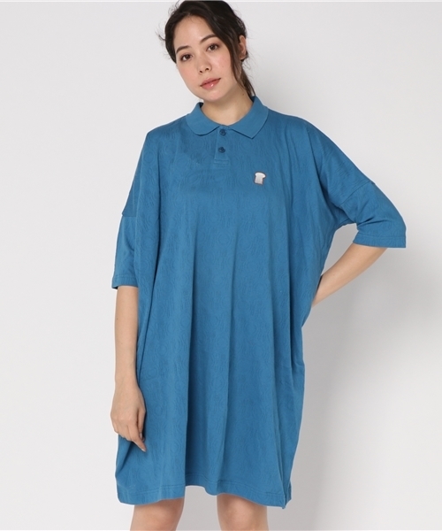 Ne-net(ネネット)の「ブランチポロ(ワンピース・レディース・イエロー/ホワイト/ブルー・02)」の2枚目の写真