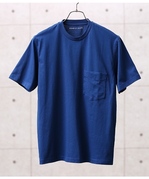 ADAM ET ROPE'(アダムエロペ)の「【機能素材】COOL MAX CN(Tシャツ/カットソー・メンズ・ホワイト/ネイビー/サックスブルー・L/M)」の1枚目の写真