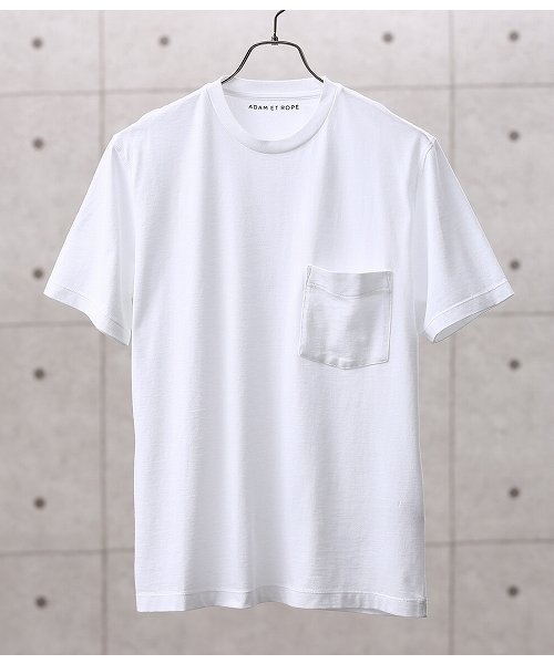 ADAM ET ROPE'(アダムエロペ)の「【機能素材】COOL MAX CN(Tシャツ/カットソー・メンズ・ホワイト/ネイビー/サックスブルー・L/M)」の2枚目の写真