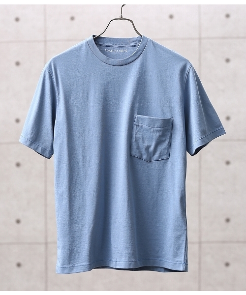 ADAM ET ROPE'(アダムエロペ)の「【機能素材】COOL MAX CN(Tシャツ/カットソー・メンズ・ホワイト/ネイビー/サックスブルー・L/M)」の3枚目の写真