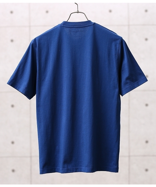 ADAM ET ROPE'(アダムエロペ)の「【機能素材】COOL MAX CN(Tシャツ/カットソー・メンズ・ホワイト/ネイビー/サックスブルー・L/M)」の5枚目の写真