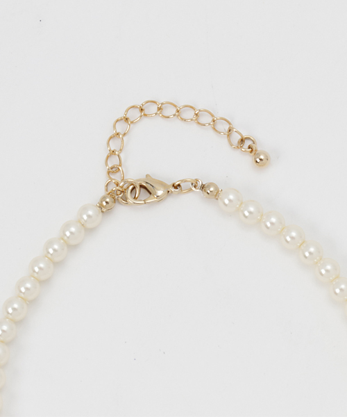Cupid Heart(キューピッドハート)の「【Cupid Heart】結婚式アクセサリー 涙パール×ビジューネックレス(ネックレス・レディース・ベージュ・MEDIUM)」の2枚目の写真