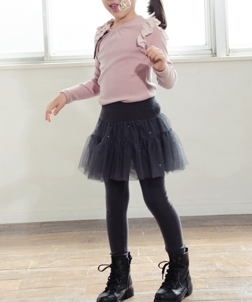 Rora(ローラ)の「リラ チュール スカッツ(2color) レギンス付きスカート(スカート・キッズ・ブラック/チャコールグレー・110cm/90㎝/100cm/130cm/120cm/140cm)」の15枚目の写真