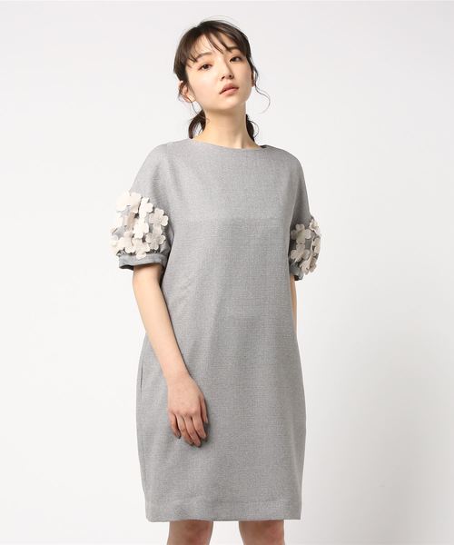 Peu お花袖op 1001op お花袖op ワンピース ワンピース Peu Pres プープレ のファッション 正規通販高評価 ワンピース