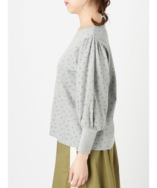 merry jenny（メリージェニー）の「ボリュームスリーブプリントサーマル（Tシャツ/カットソー・レディース・オフホワイト/グレー/ライトブルー・FREE）」の4枚目の写真