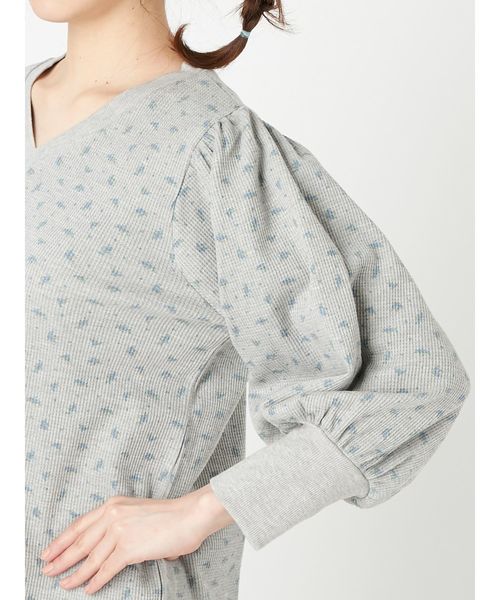 merry jenny（メリージェニー）の「ボリュームスリーブプリントサーマル（Tシャツ/カットソー・レディース・オフホワイト/グレー/ライトブルー・FREE）」の6枚目の写真