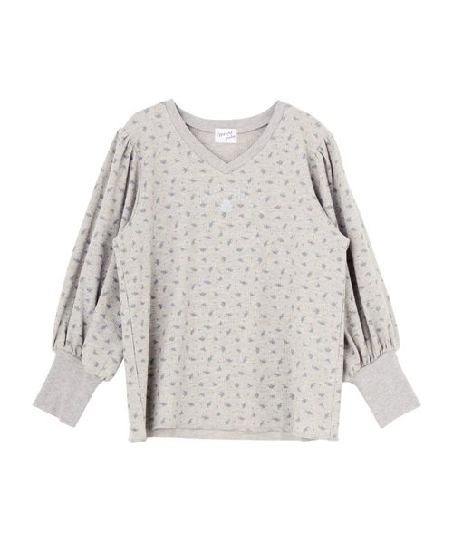 merry jenny（メリージェニー）の「ボリュームスリーブプリントサーマル（Tシャツ/カットソー・レディース・オフホワイト/グレー/ライトブルー・FREE）」の7枚目の写真