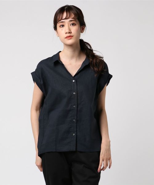 RIVE DROITE（リヴドロワ）の「VI/LIスキッパーシャツ（シャツ/ブラウス・レディース・ベージュ/ライトベージュ/ネイビー/レッド・FREE）」の3枚目の写真